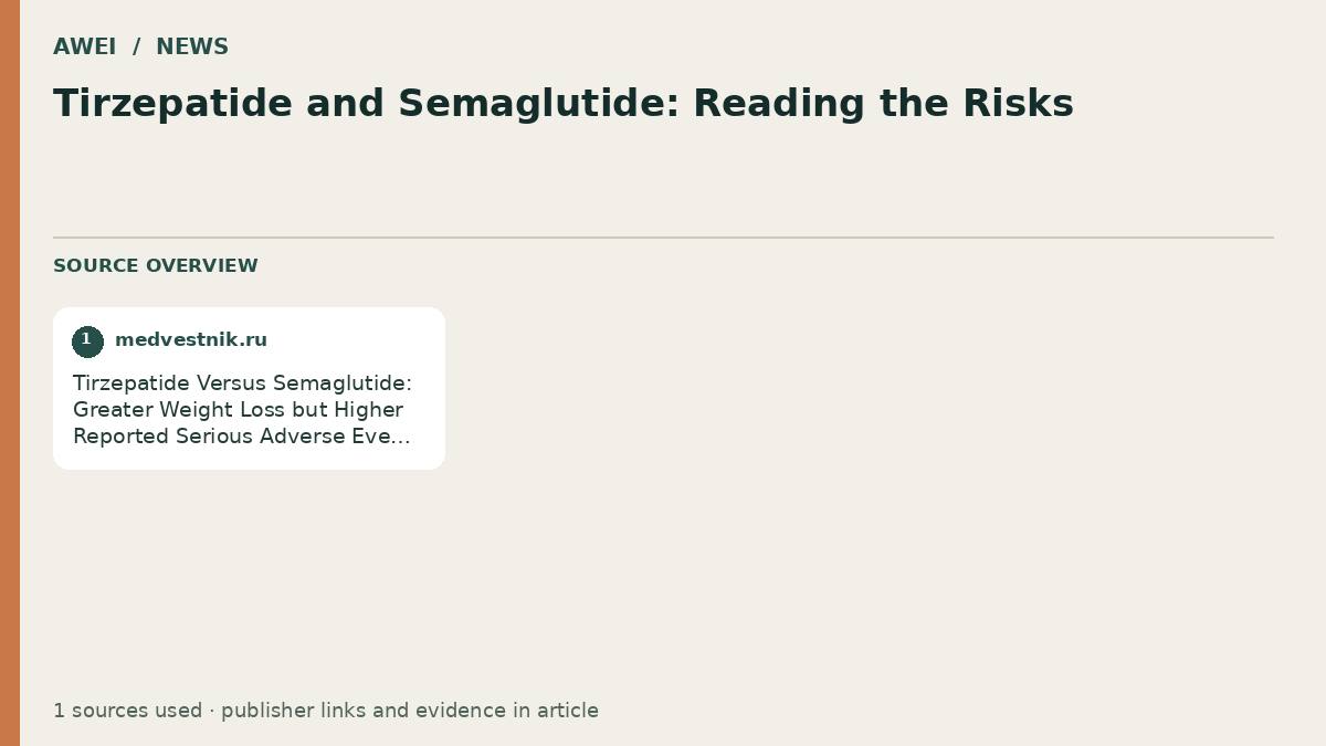 Source overview for Tirzepatide and Semaglutide: Reading the Risks