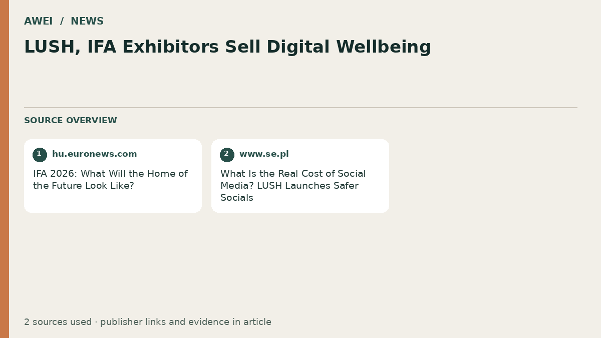 Source overview for LUSH, IFA Exhibitors Sell Digital Wellbeing