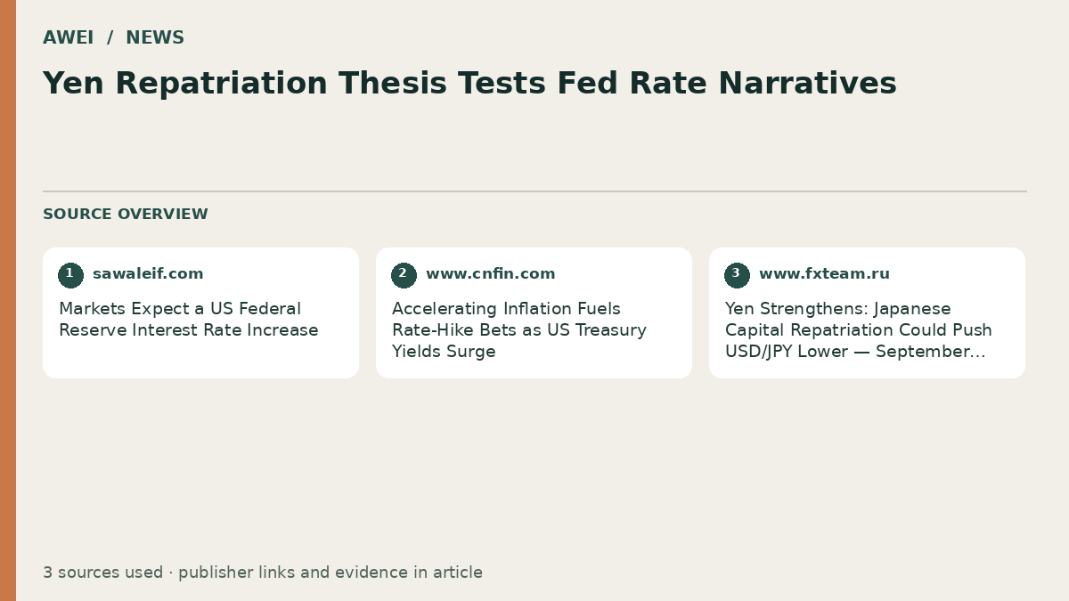 Source overview for Yen Repatriation Thesis Tests Fed Rate Narratives