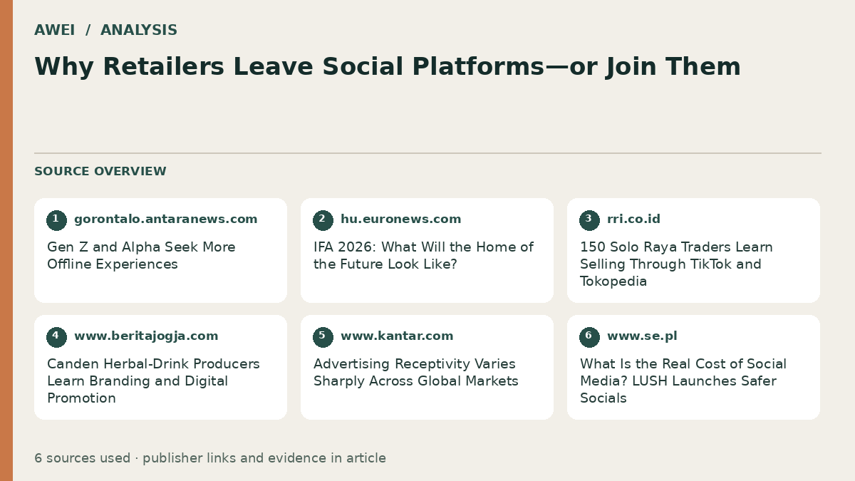 Source overview for Why Retailers Leave Social Platforms—or Join Them