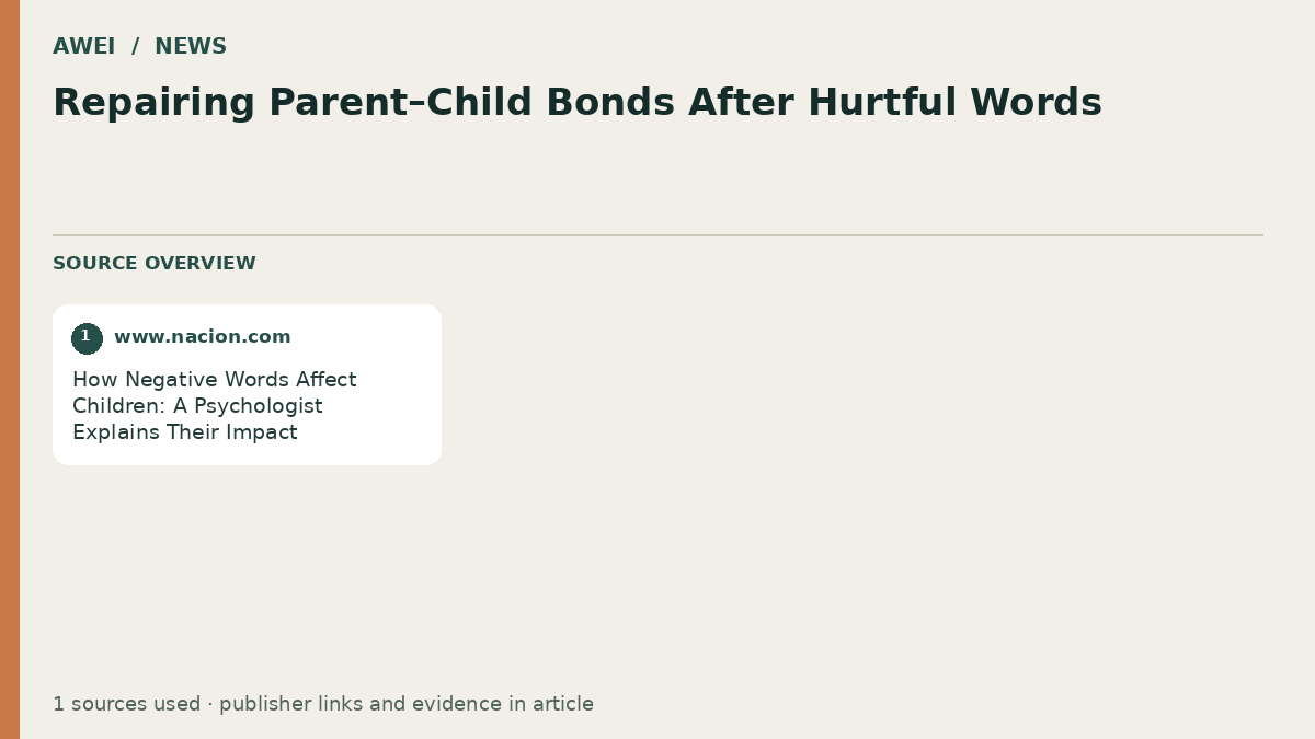 Source overview for Repairing Parent–Child Bonds After Hurtful Words